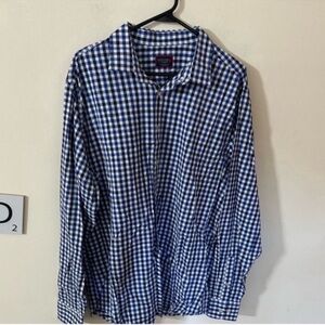 UNTUCKit Men’s Size XXL Blue and White Checkered Shirt
